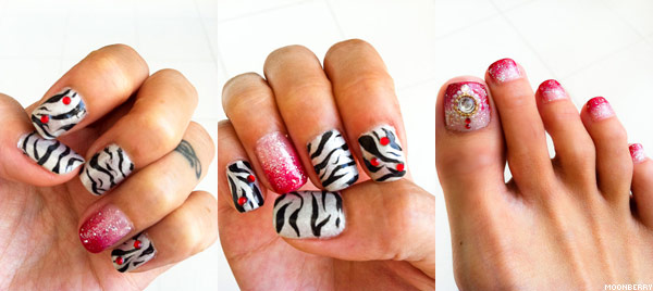 Rainbow Zebra Nail Design~ · How To Paint An Animal Print Nail · Nail  Painting and Nail Painting on Cut Out + Keep
