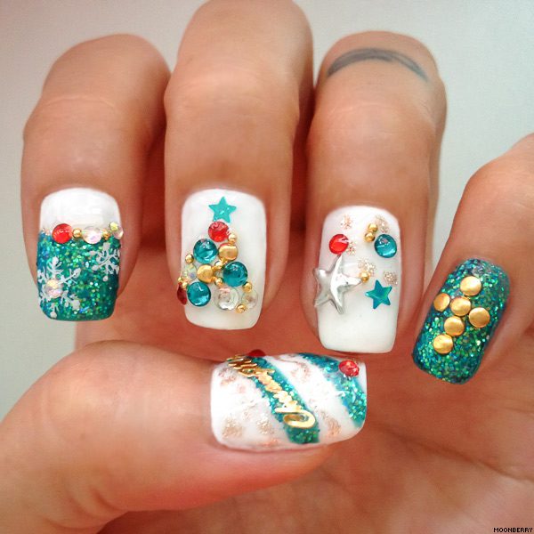 35 Charming Christmas Nail Art Ideas You'll Adore | Tree nail art, Christmas  tree nail art, Cute christmas nails