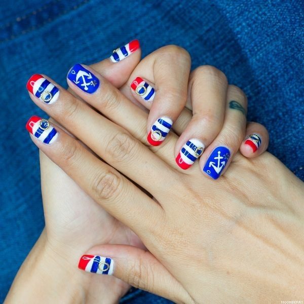 Milly's Hair Lashes Nails Nautical Nail Design by Singapore Best Lifestyle Fashion Blog Moonberry.com
