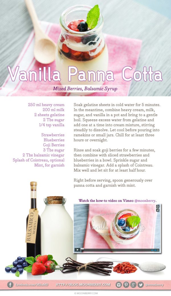 Vanilla Panna Cotta Recipe by The Moonberry Blog