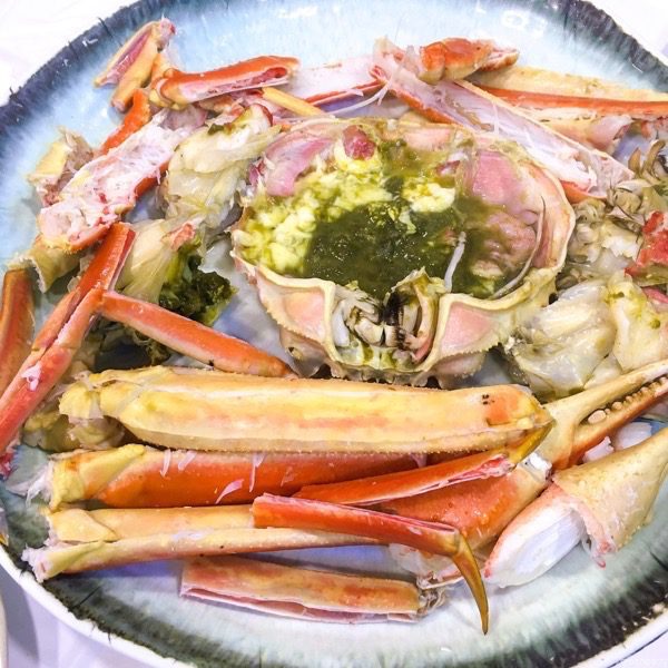 steamed king crab with roe